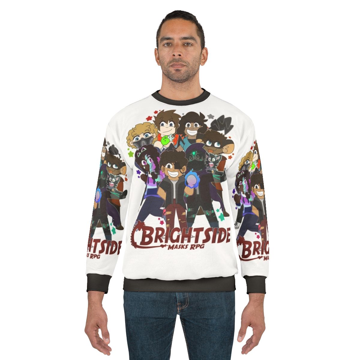 Chibi sweatshirt featuring Pcs Chibis Brightside RPG design