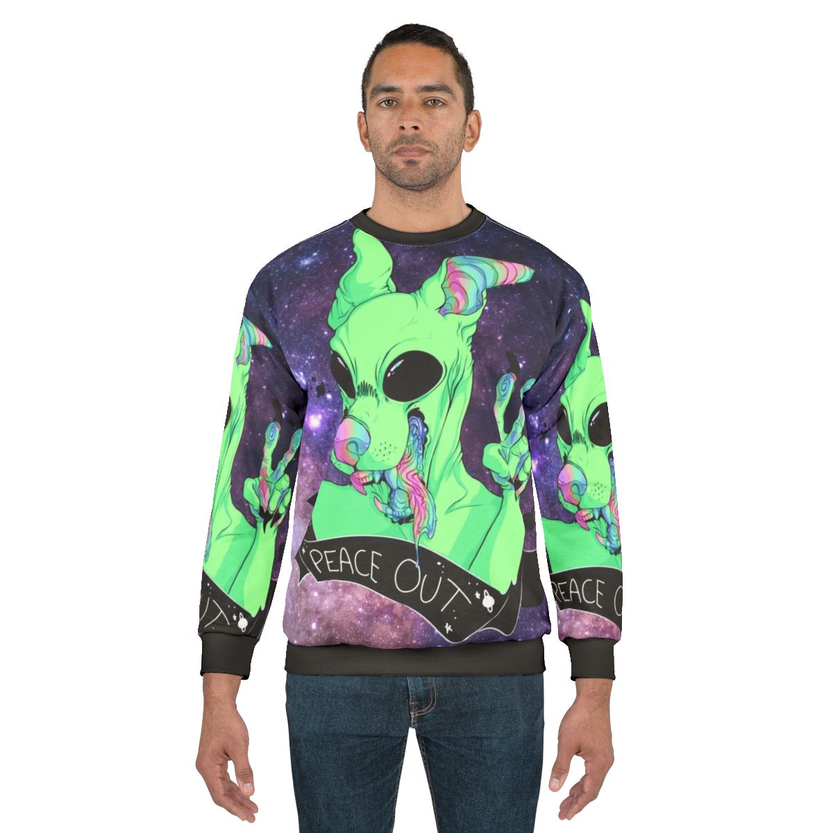 Space Alien Galaxy Rainbow Sweatshirt