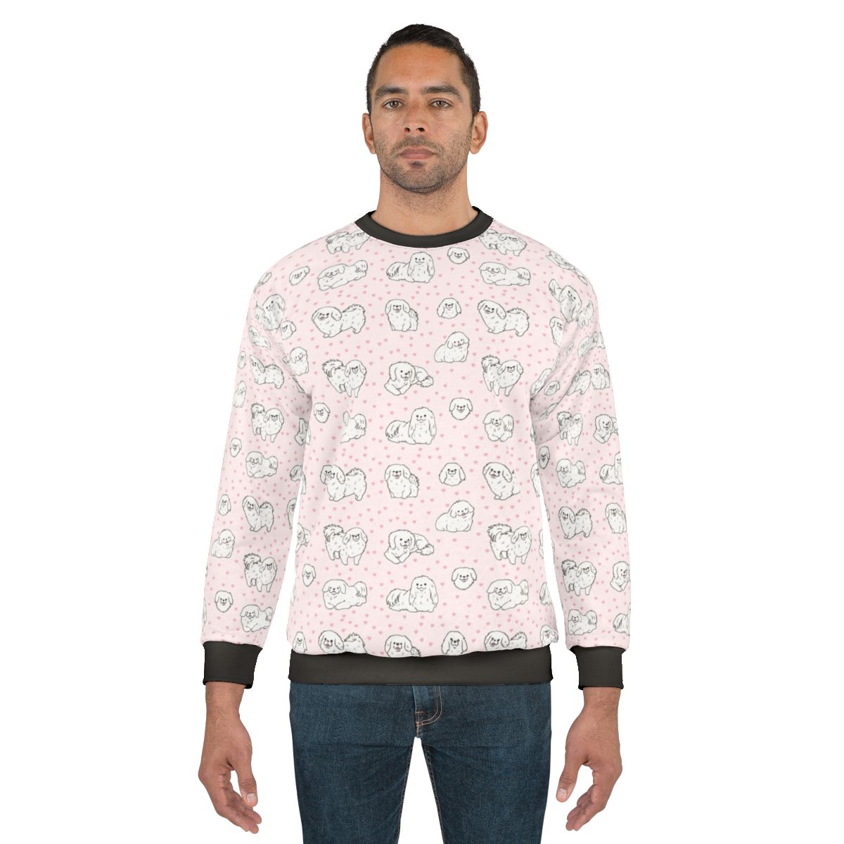 Pekingese dog illustration pattern on a sweatshirt