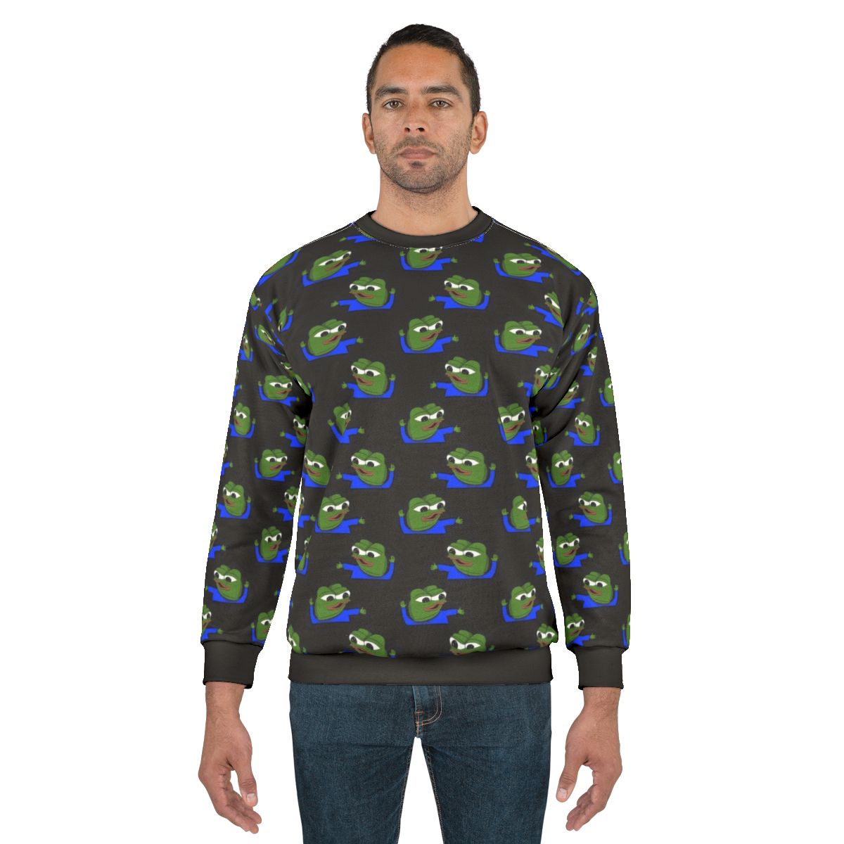 Pepo Dance Sweatshirt featuring dank memes and Twitch emotes