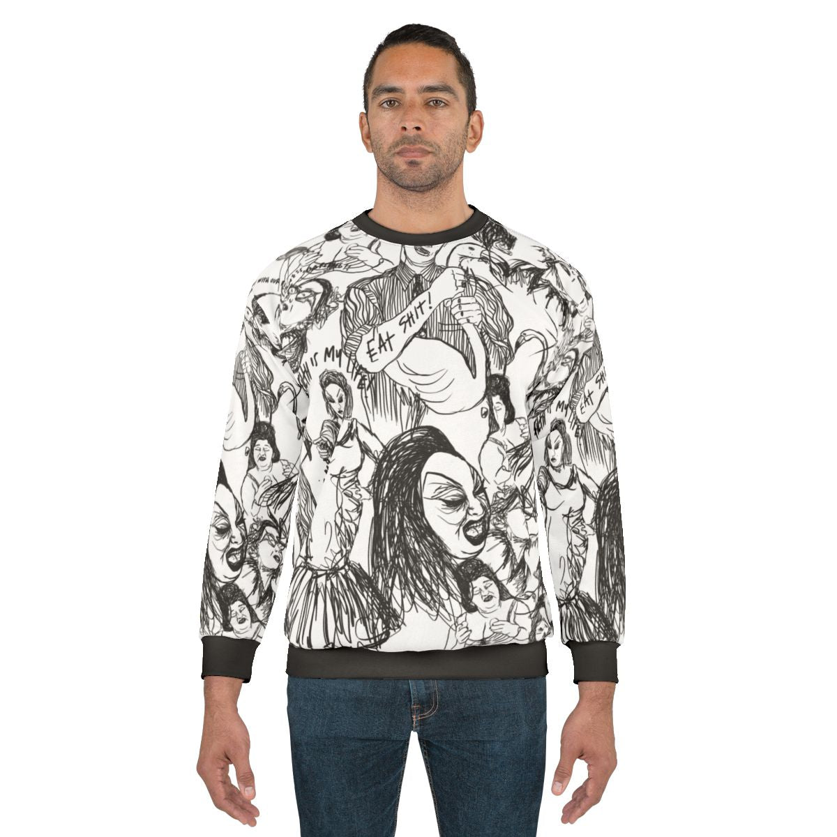 Pink Flamingos Sweatshirt with John Waters Inspired Graphic Design