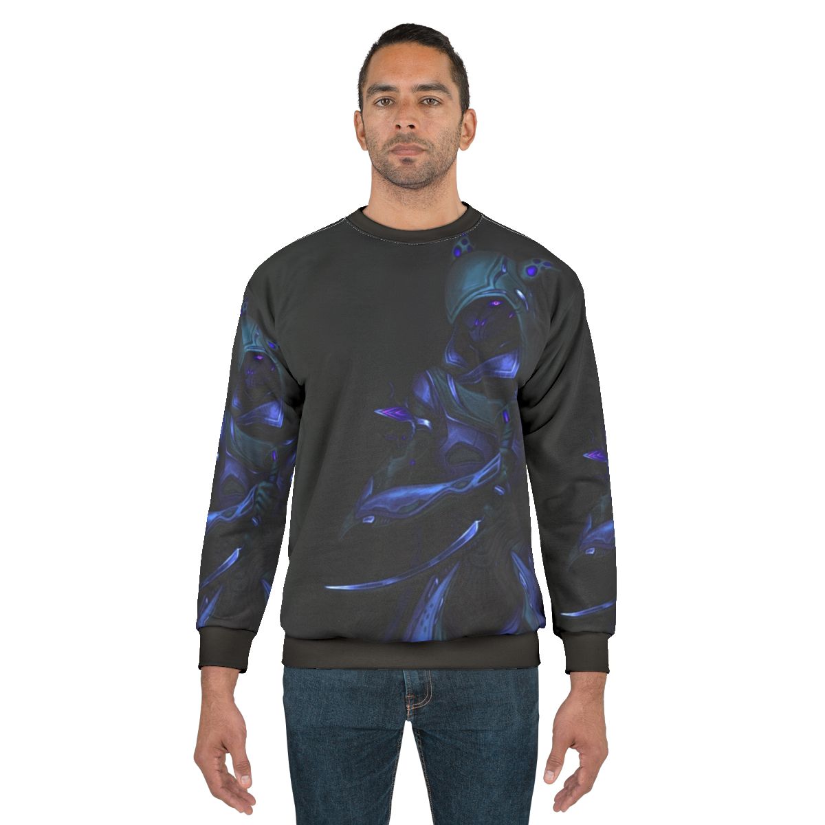 Purple Wisp Warframe Sweatshirt - Sci-Fi Energy Glow Fanart