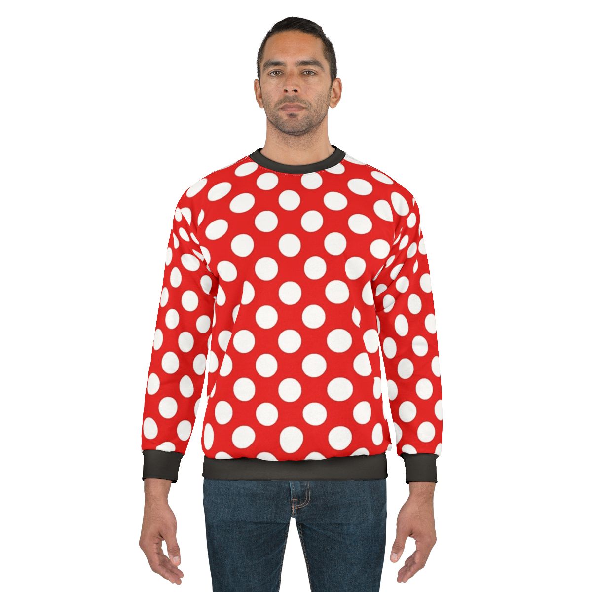 Red and white polka dot sweatshirt