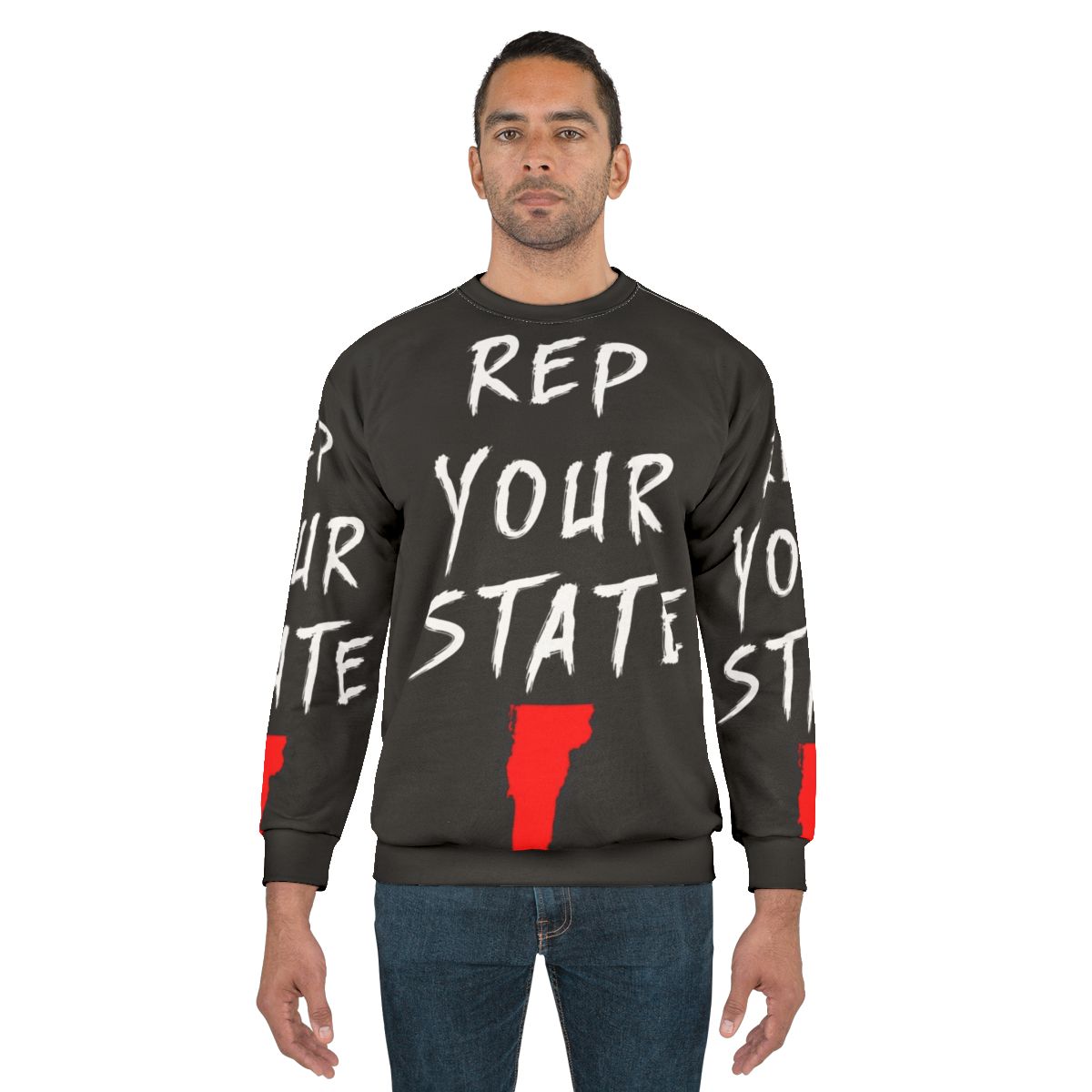 Vermont state pride sweatshirt with map graphic