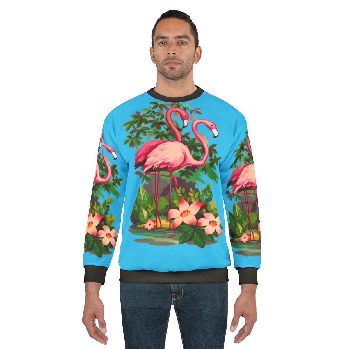 Retro pink flamingo sweatshirt