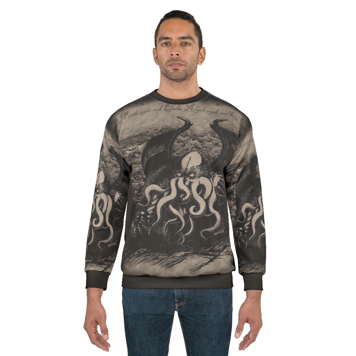 Lovecraft's Great Old One Sweatshirt with Vintage Cthulhu Art
