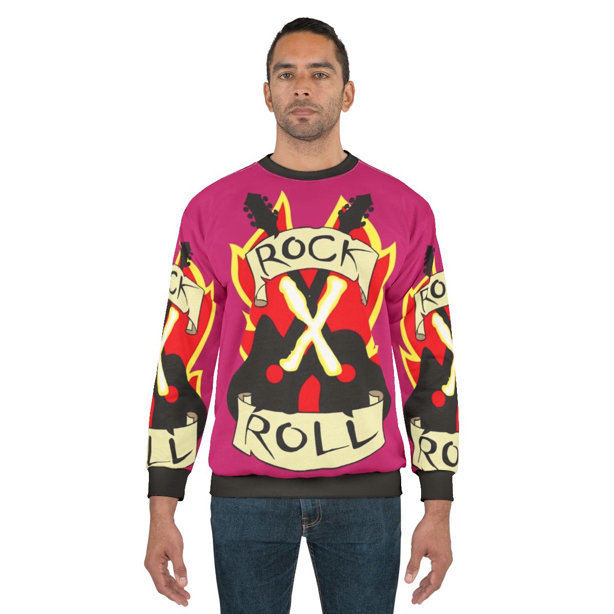 Rock and Roll Crop Top Sweatshirt