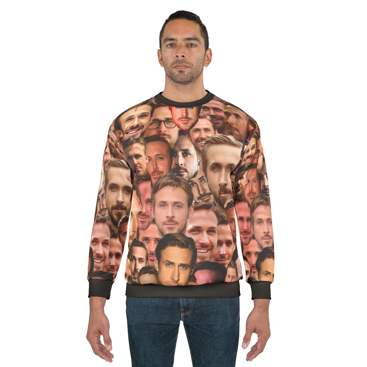 Ryan Gosling sweatshirt with actor's face and movie references