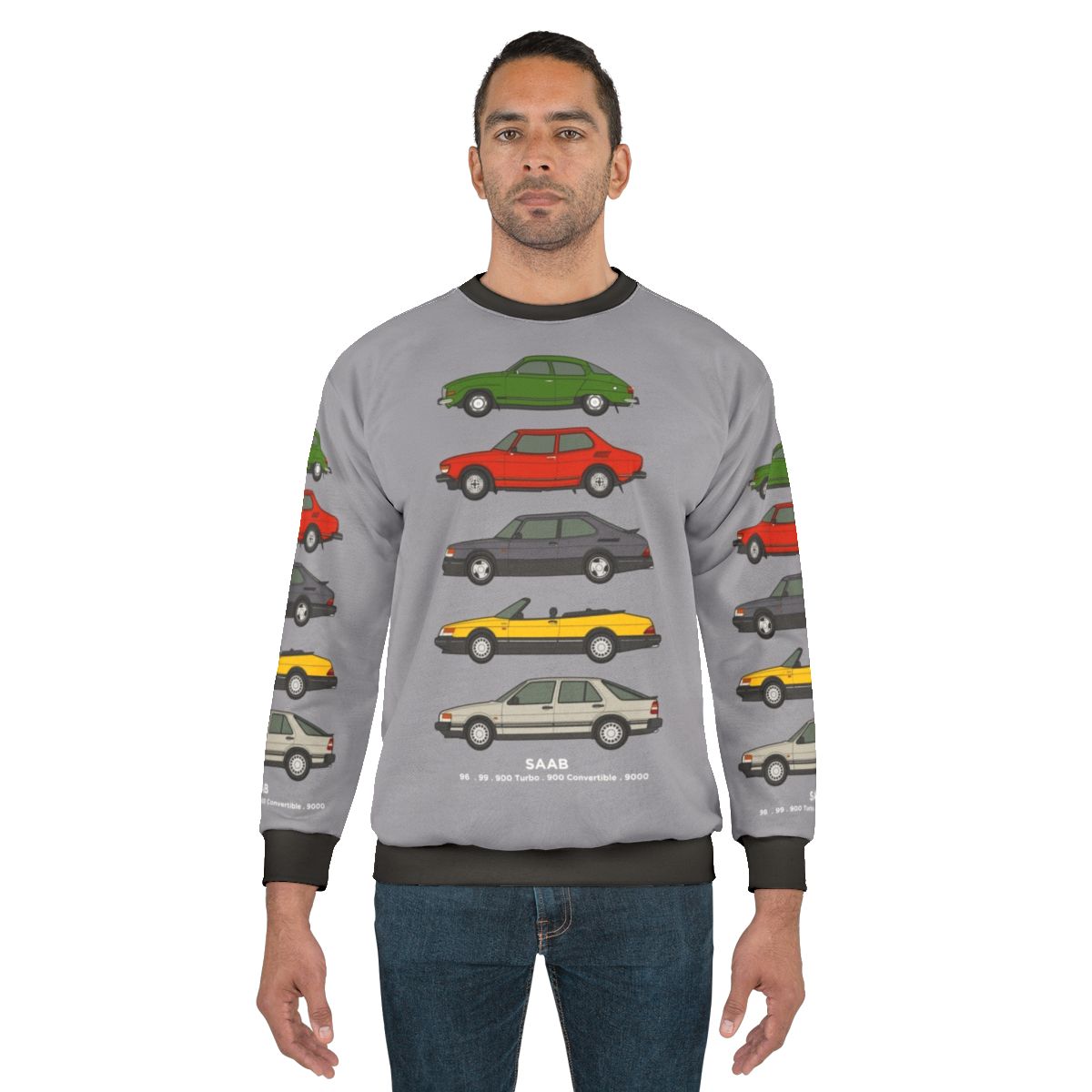 Saab classic car outline illustration sweatshirt
