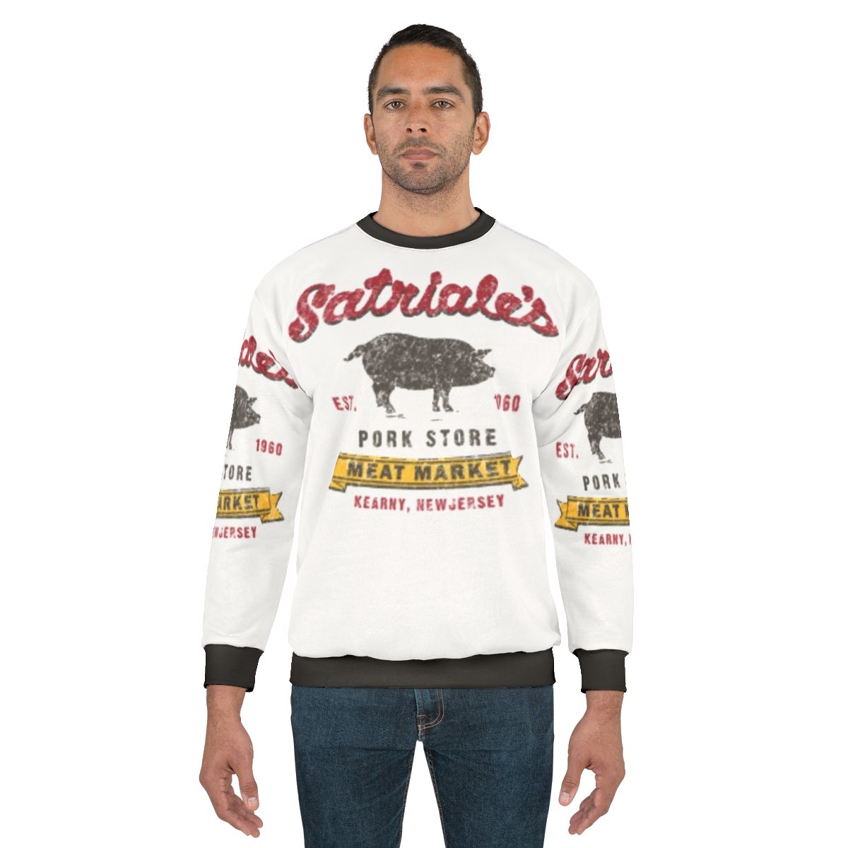 Satriale's Distressed Sweatshirt with Sopranos Inspired Design