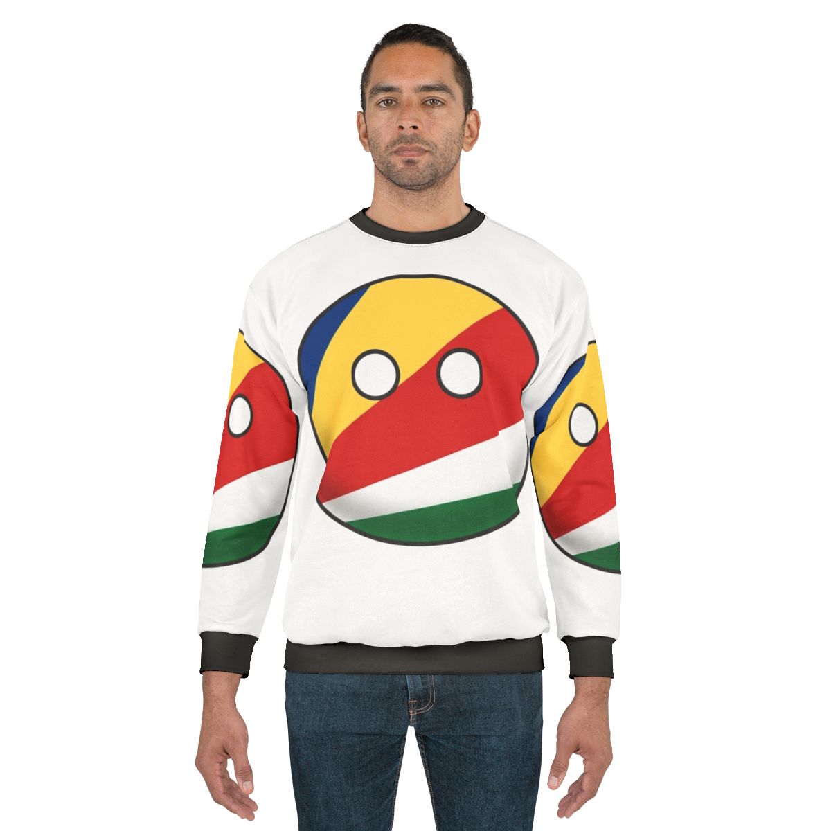 Seychelles Countryball Sweatshirt featuring the Seychelles national flag