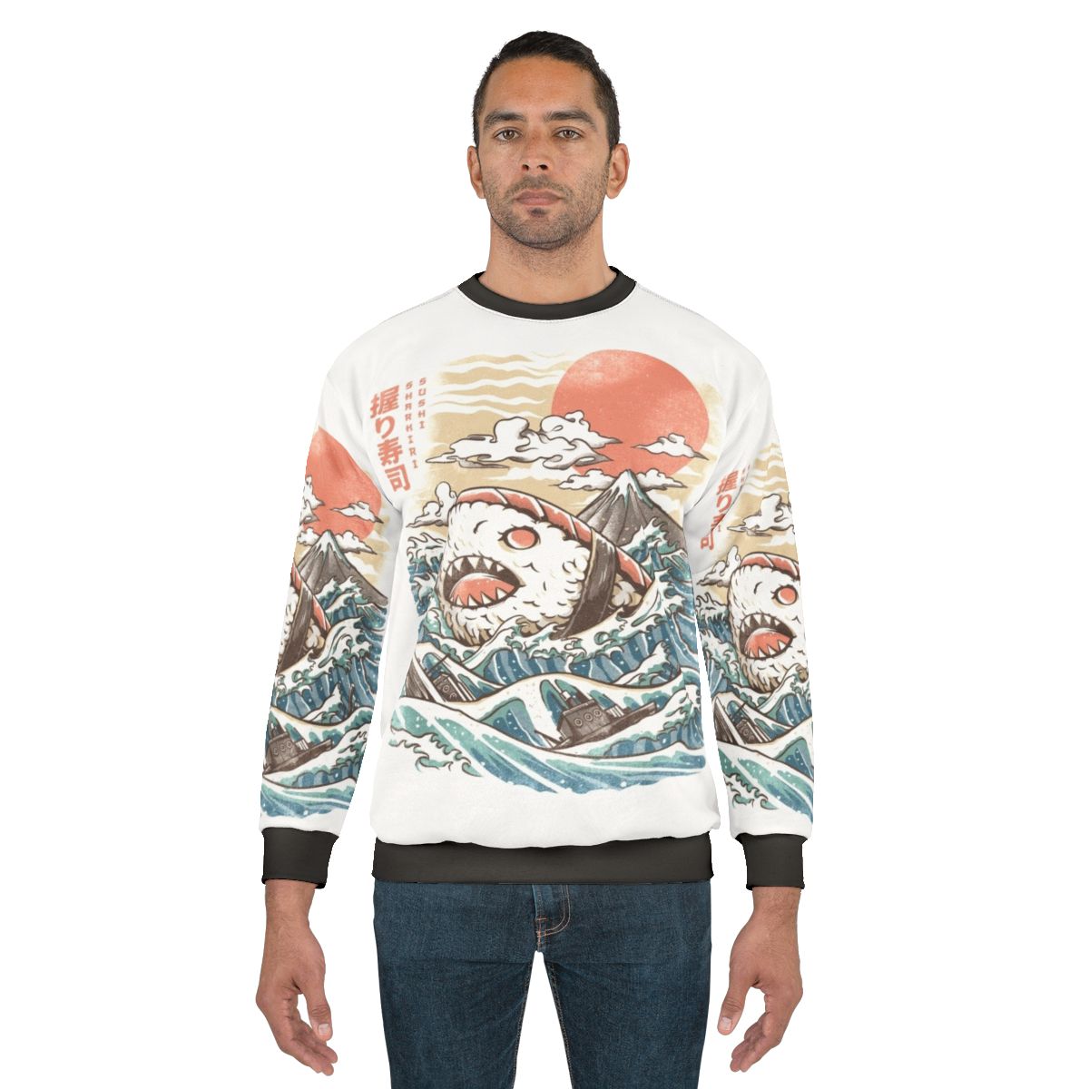 Sharkiri sushi anime-style sweatshirt