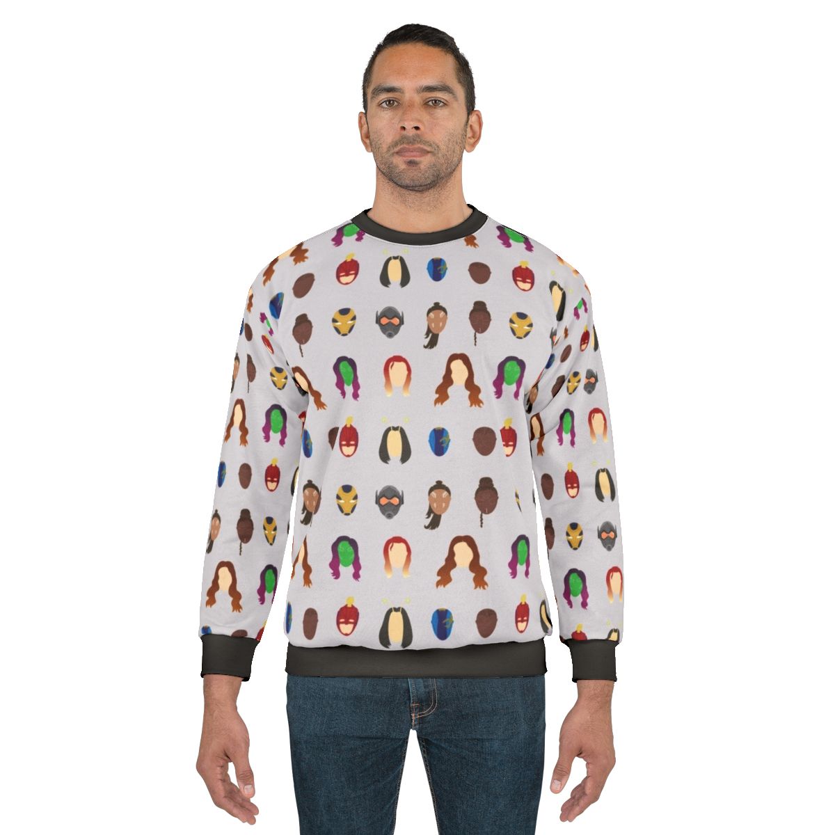 Feminist "She's Got Help" inspirational sweatshirt with female superheroes