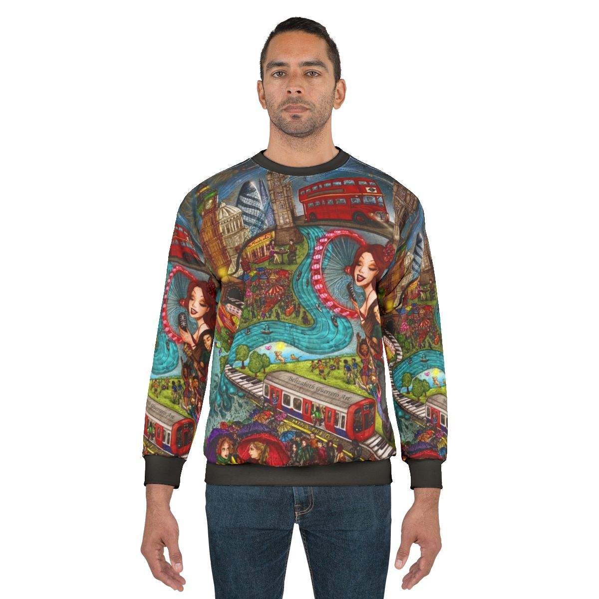 Sounds of London Sweatshirt featuring the city's iconic nightlife and transport
