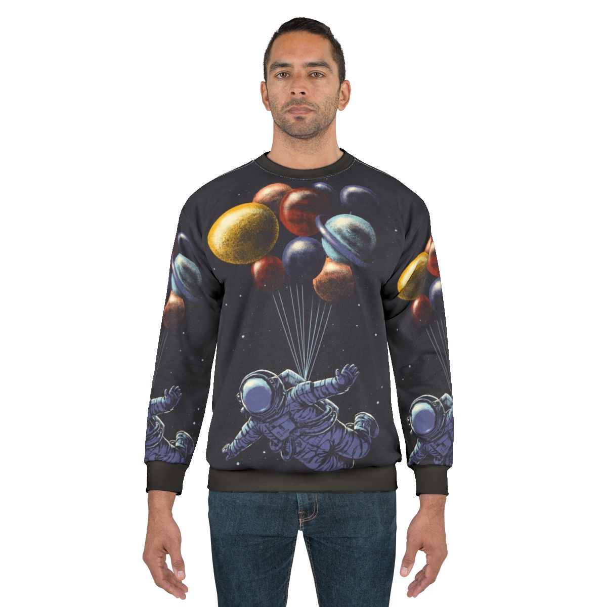 Space travel sweatshirt with abstract galaxy design
