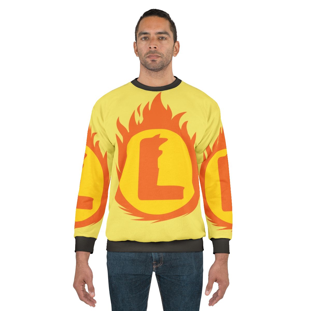 Superhero Letter L Fire Insignia Sweatshirt