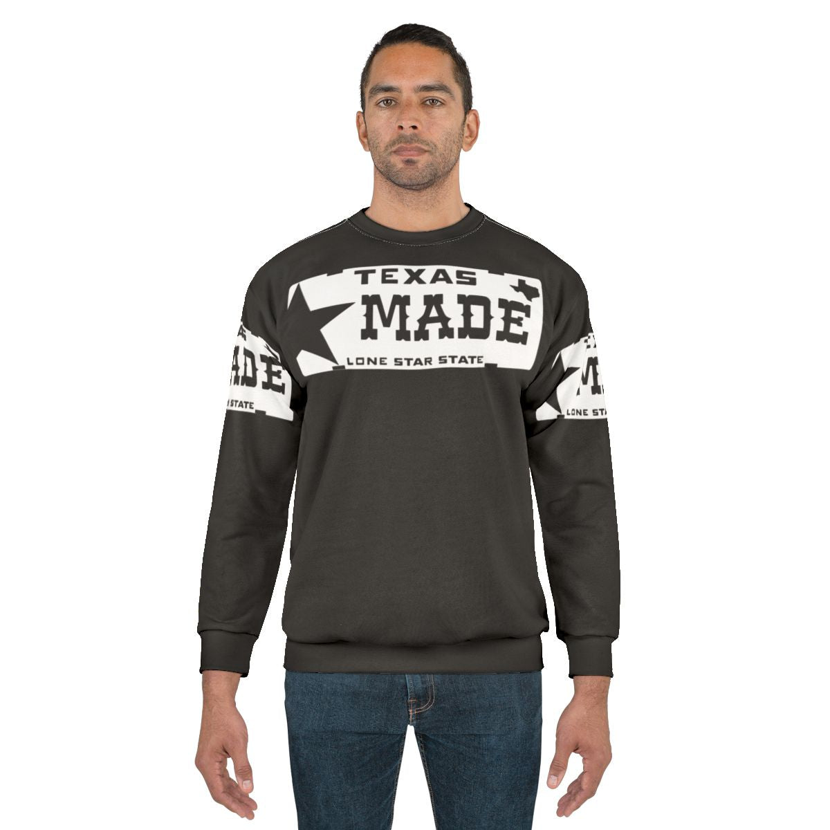 Texas made sweatshirt with lone star license plate design