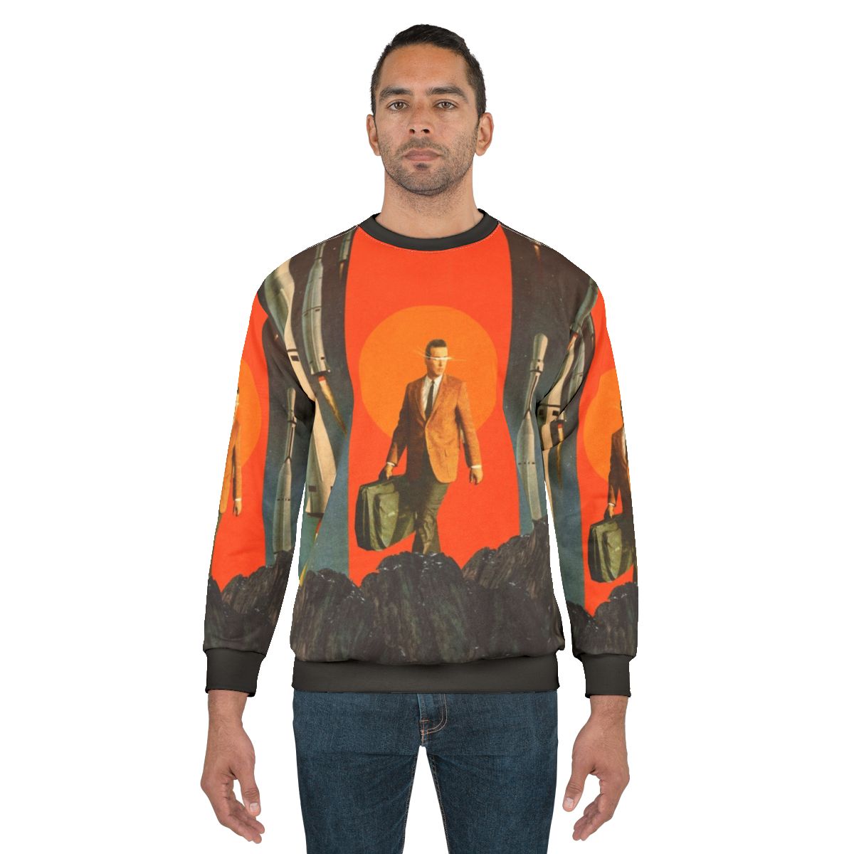 The Departure Sweatshirt - Retro Space Abstract Graphic Sweatshirt