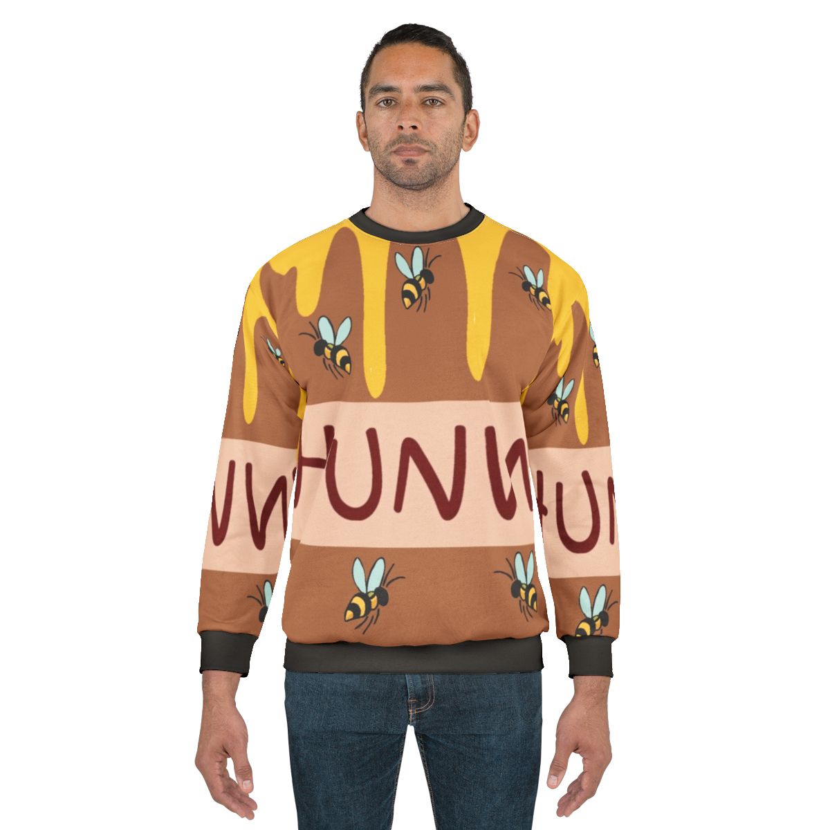 Honey Pot Sweatshirt with Cartoon Bear Design