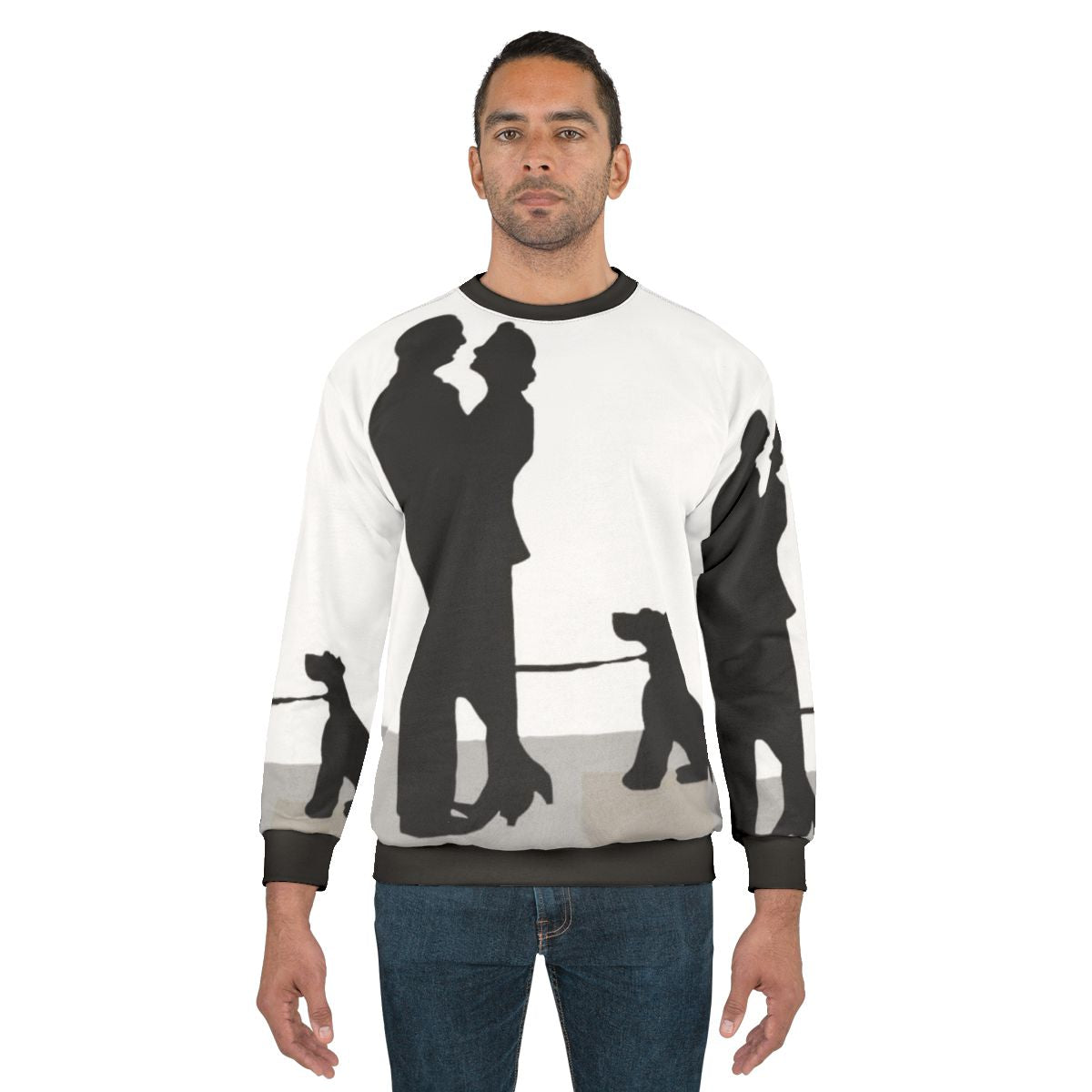 The Thin Man Vintage Sweatshirt with Black and White Silhouette of Nick and Nora Charles