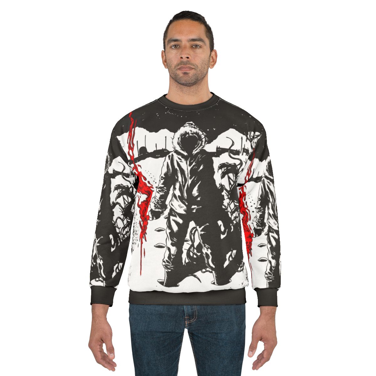 "The Thing" horror movie inspired flare sweatshirt