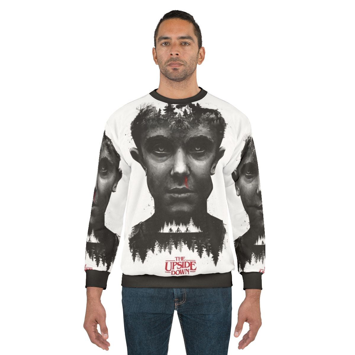 Stranger Things Eleven 11 Surreal Black & White Art Sweatshirt