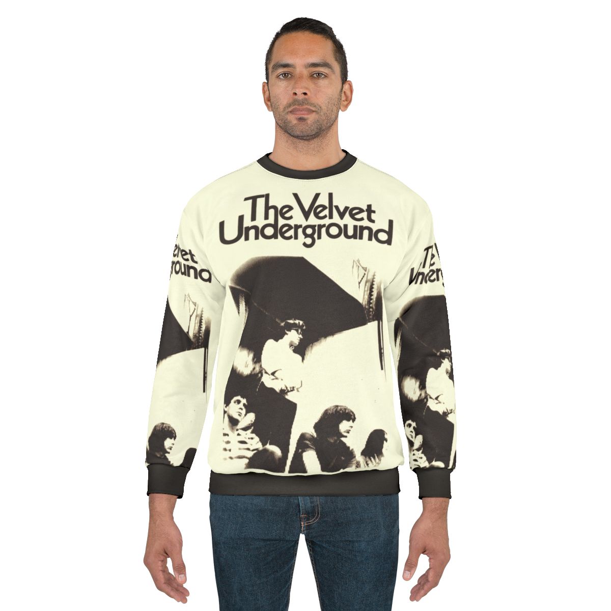 Vintage Velvet Sweatshirt with Musical Influences