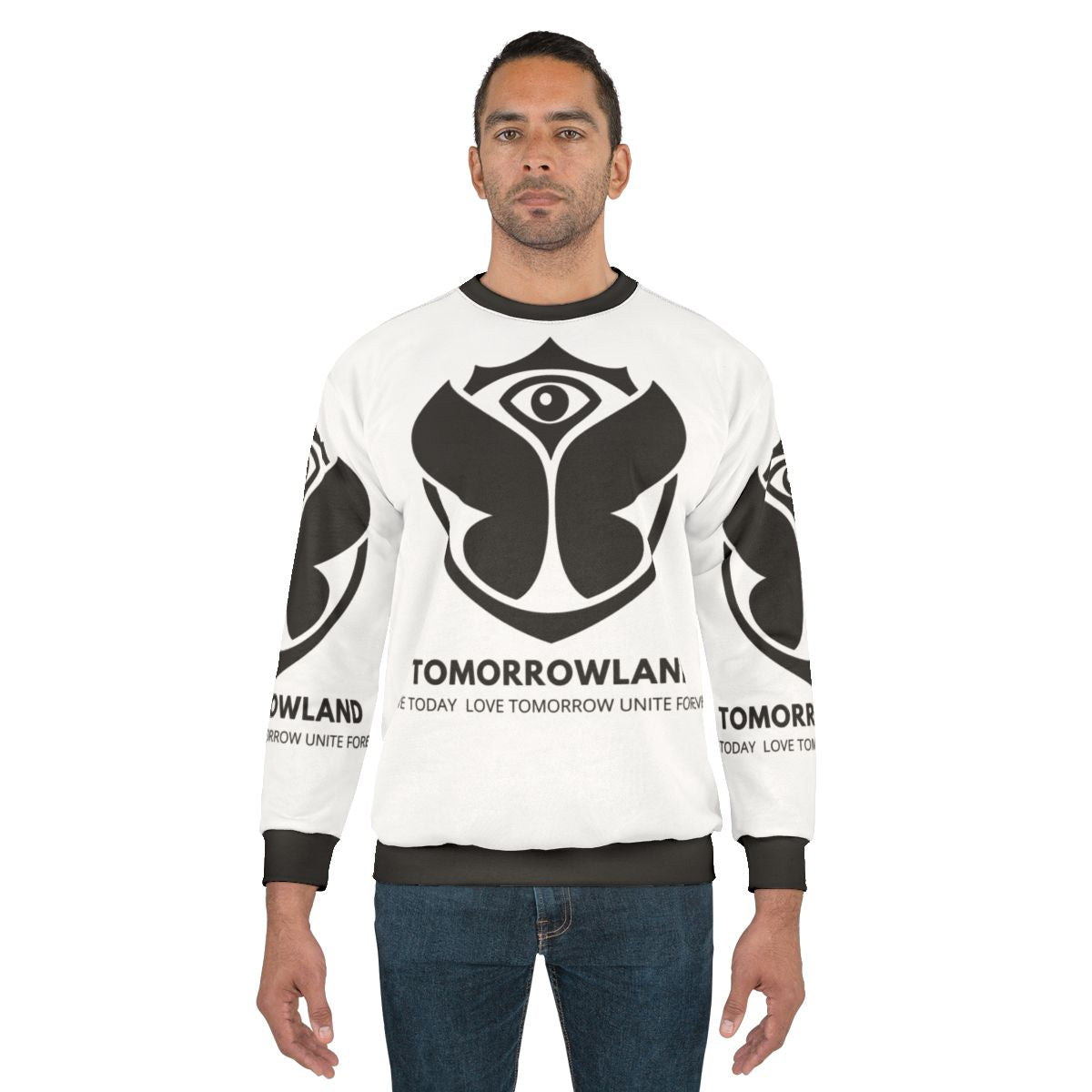 Tomorrowland Music Sweatshirt with EDM Festival and Rave Motifs