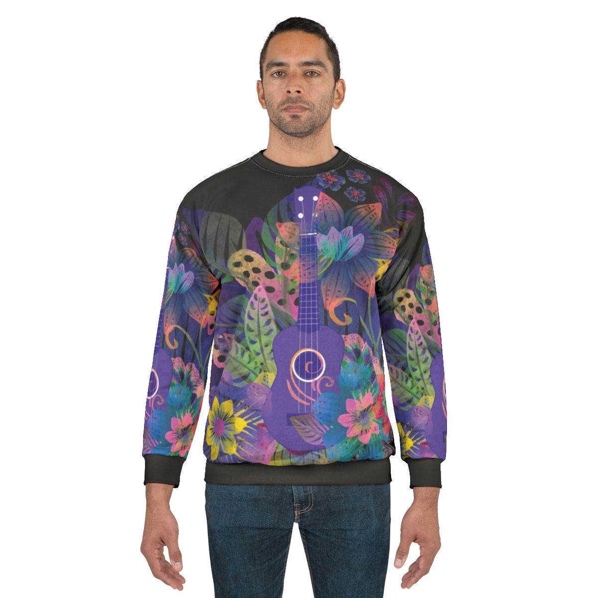 Ukulele Composition Floral Sweatshirt