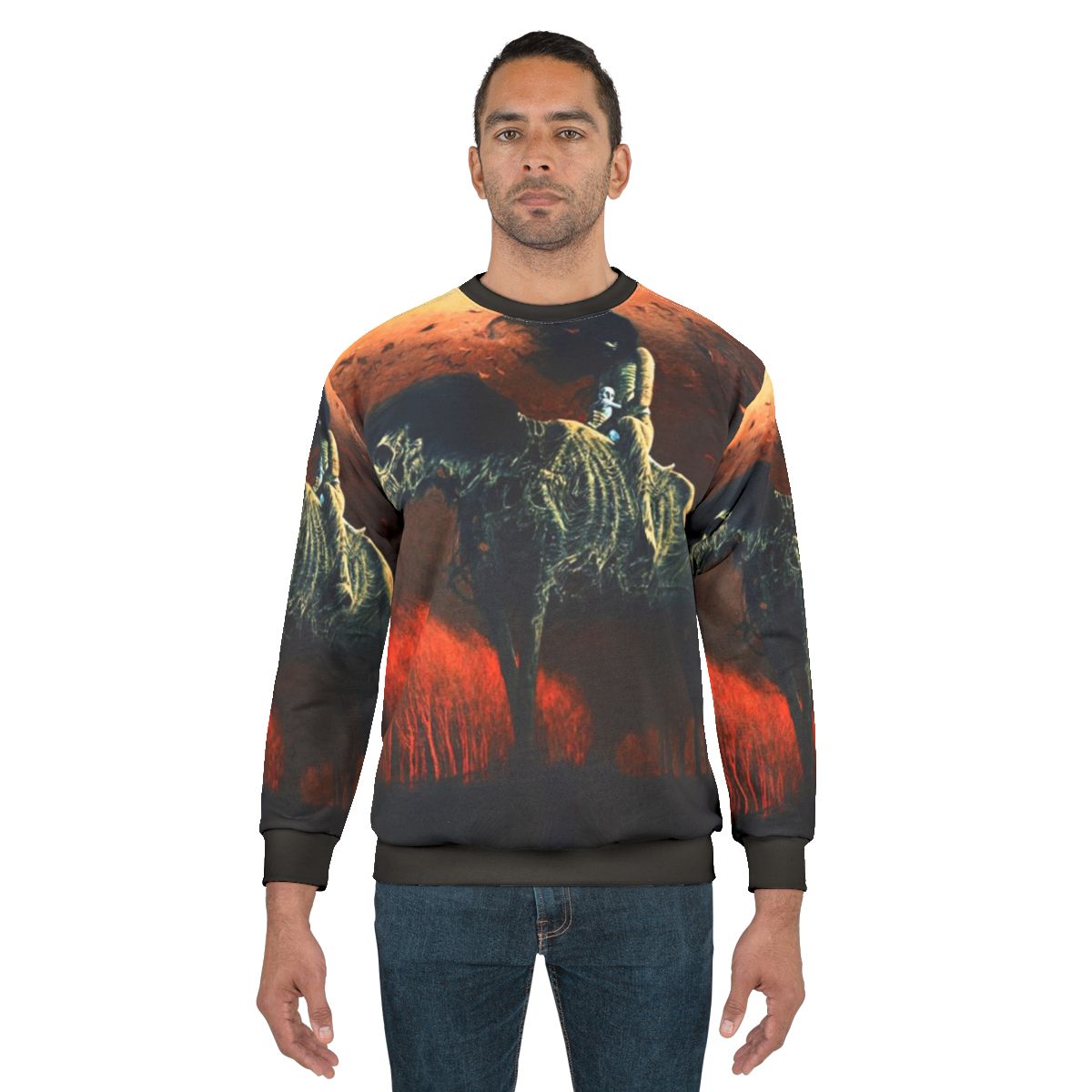 Untitled Horse Rider Surrealist Sweatshirt by Zdzislaw Beksinski