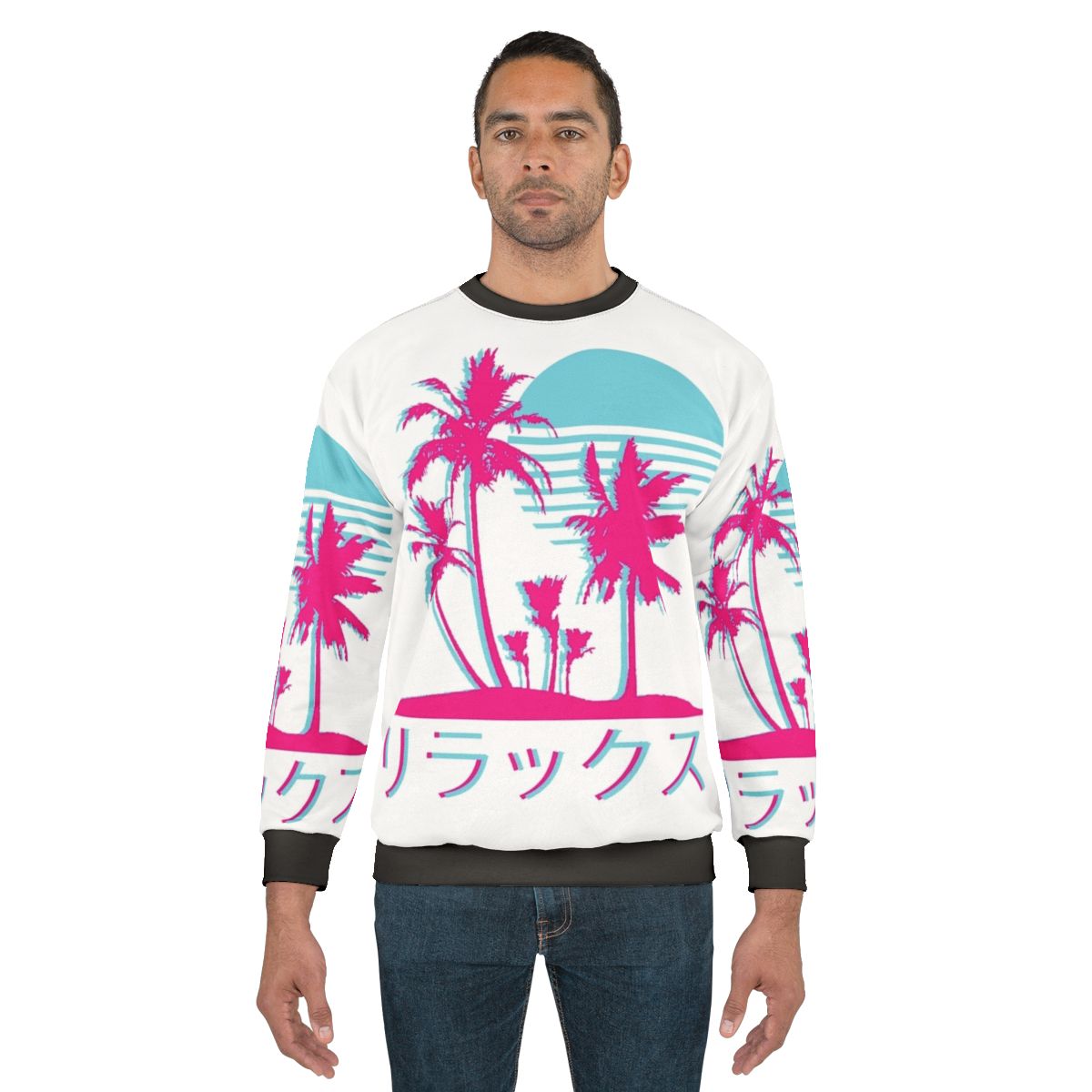 Vaporwave aesthetic neon palms sweatshirt