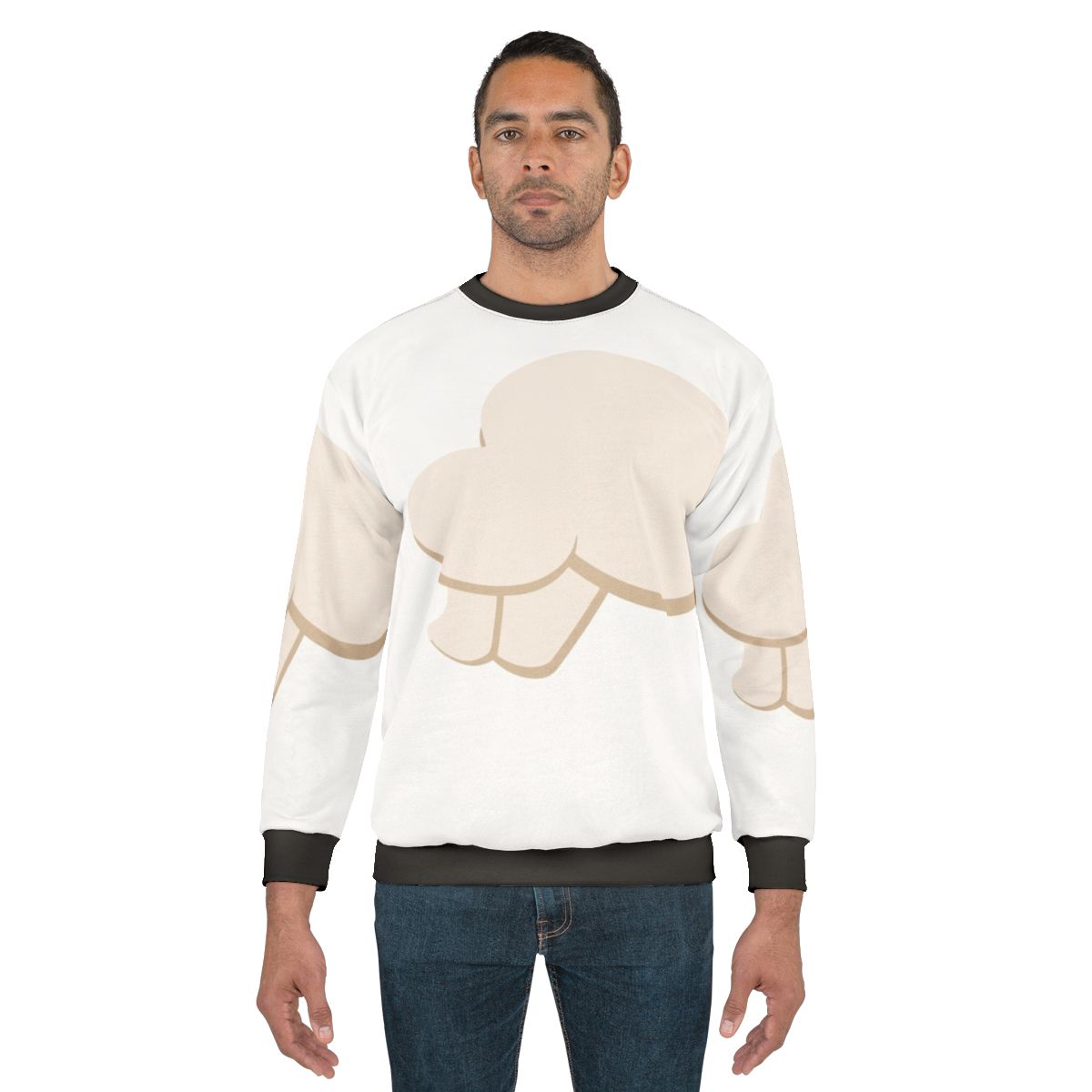 Stylish vegetable sweatshirt with bold, organic design