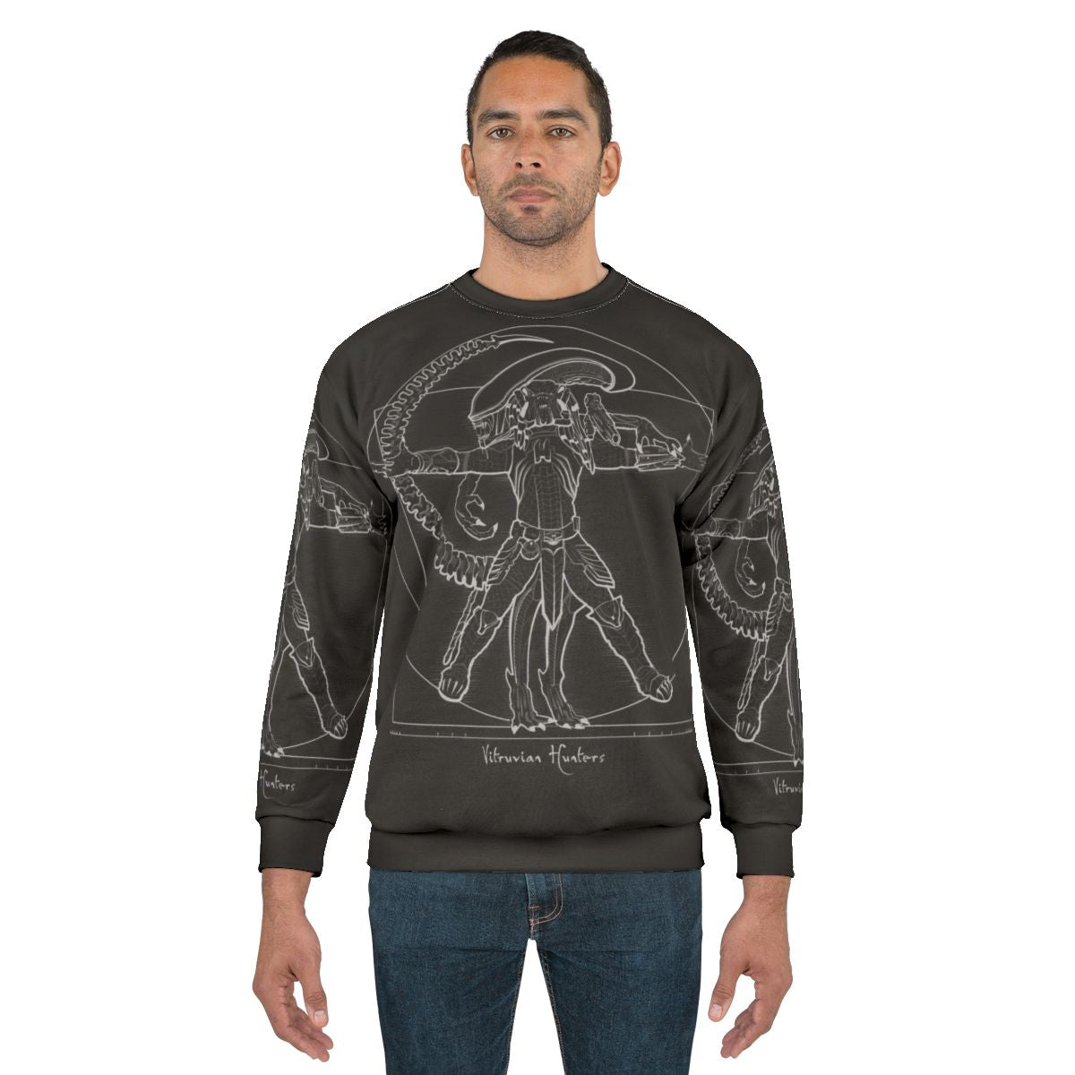 Vitruvian Hunters Negative Sci-Fi Sweatshirt