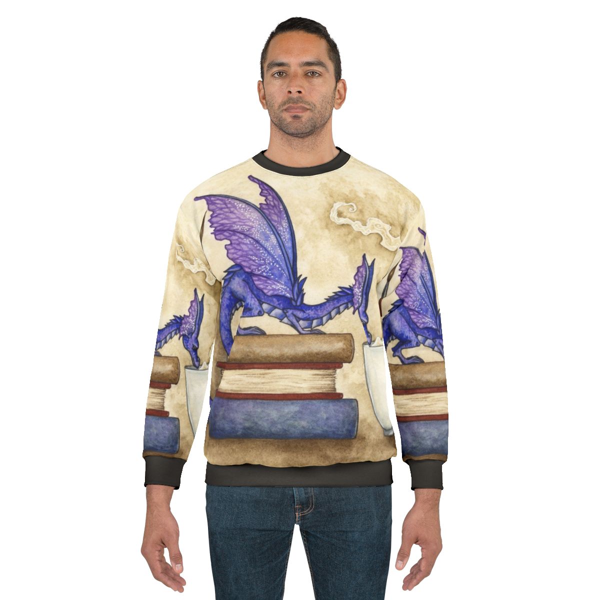 "What's in Here?" fantasy bookworm sweatshirt