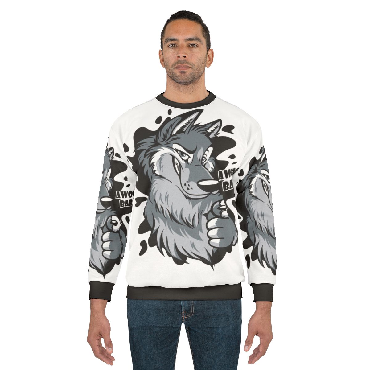 Cute wolf howling baby sweatshirt