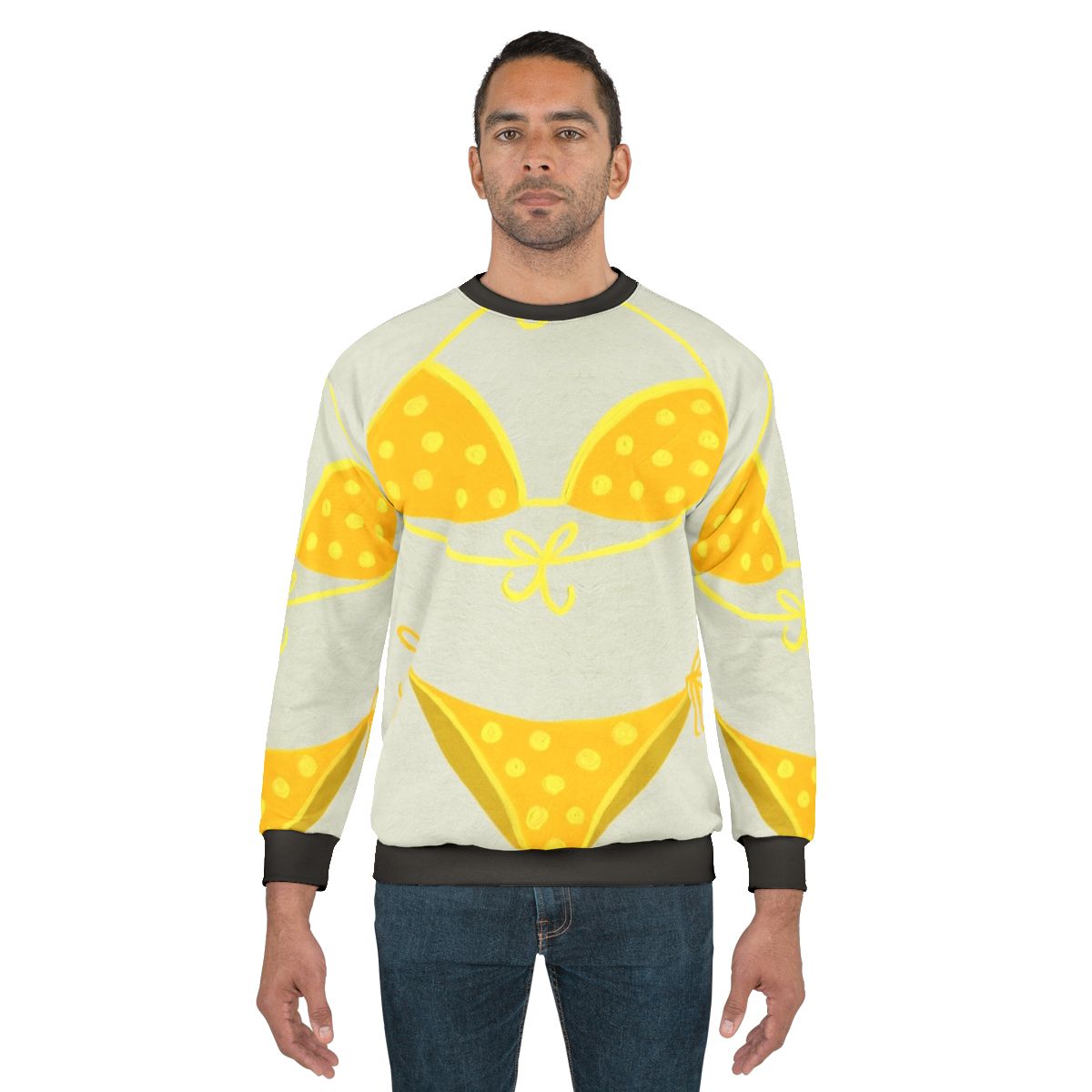 Vintage yellow polka dot sweatshirt with lyrics and quotes