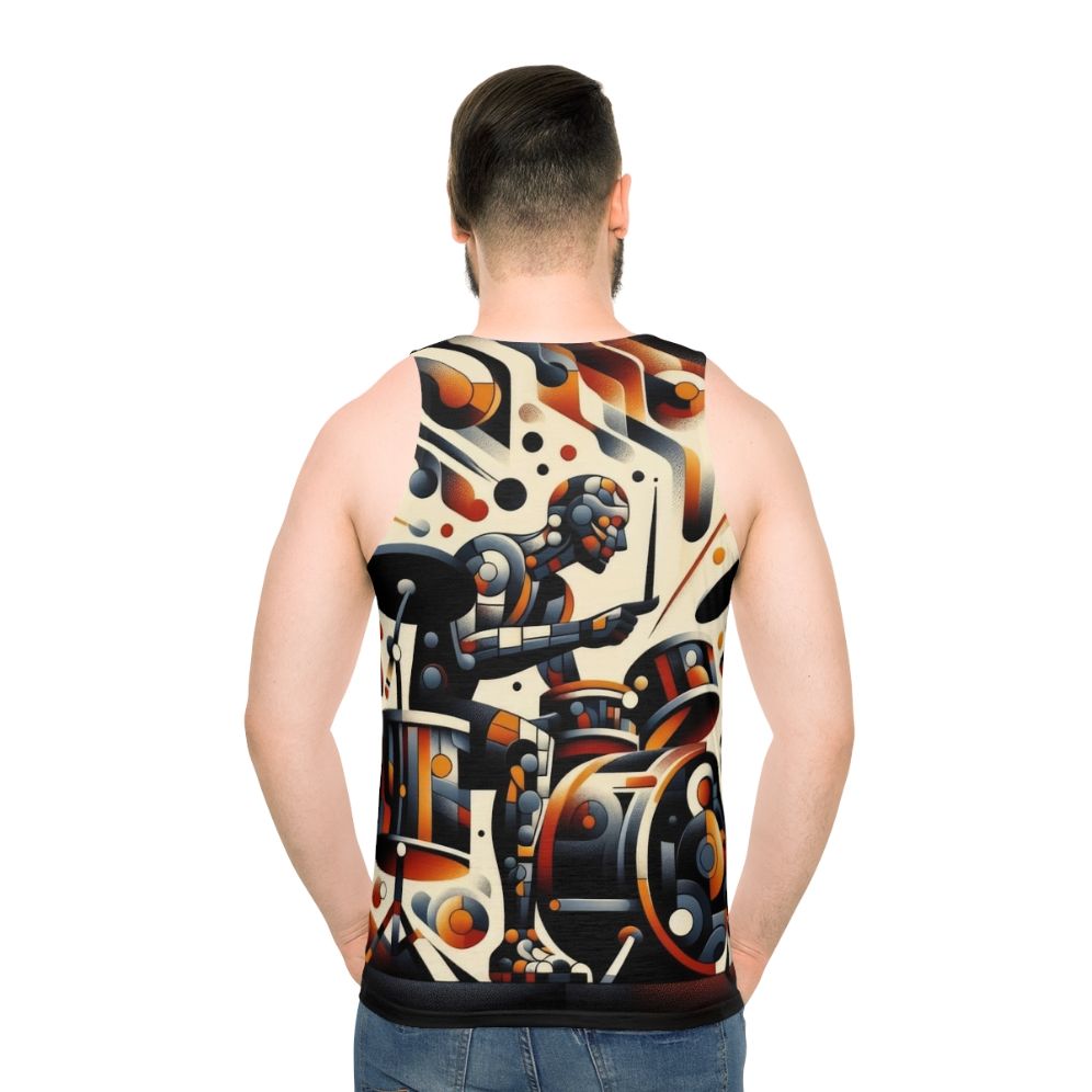 Abstract music drummer unisex tank top
