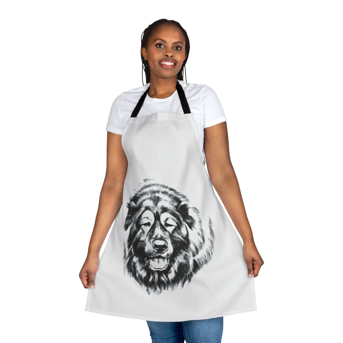Caucasian Shepherd dog breed featured on a durable, high-quality apron