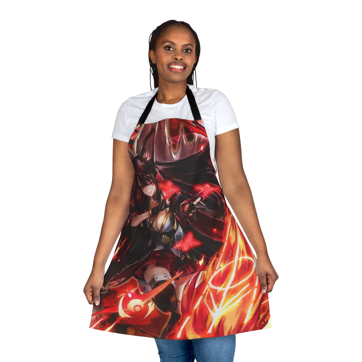 Stylish anime-themed apron featuring a cute kitsune design
