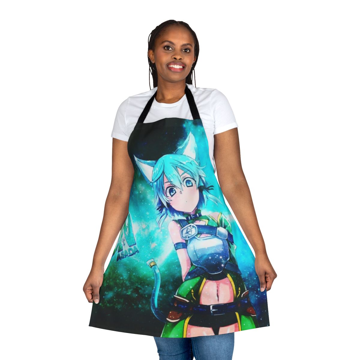 Sinon-inspired cat apron with cute design for cosplay and anime enthusiasts