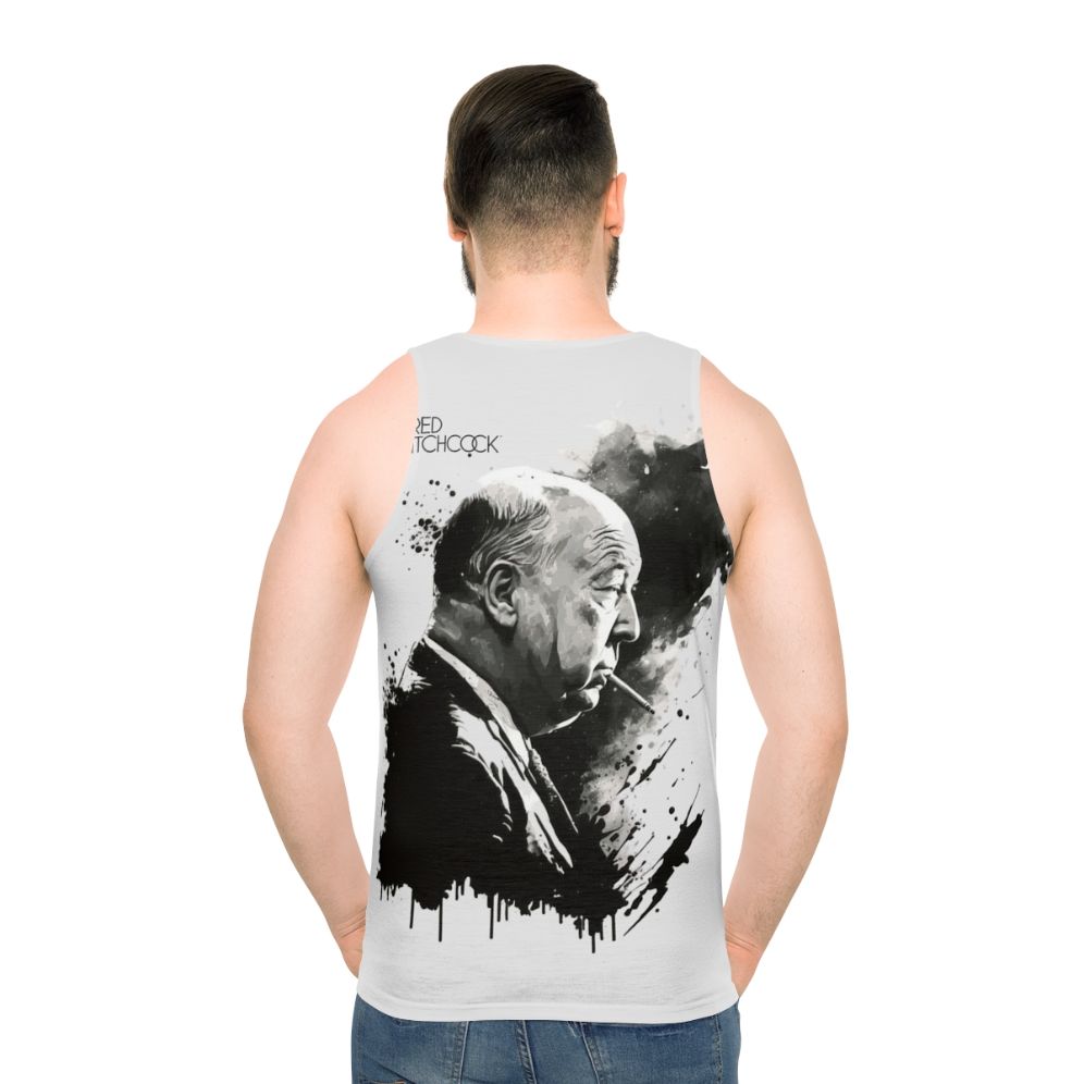 Alfred Hitchcock black and white graphic unisex tank top