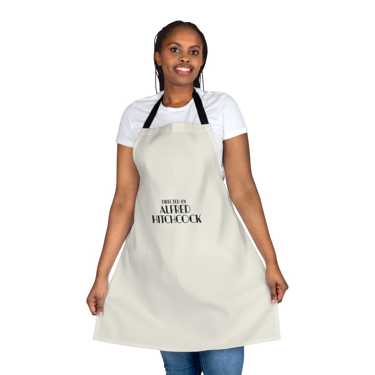 Alfred Hitchcock inspired apron featuring the director's name