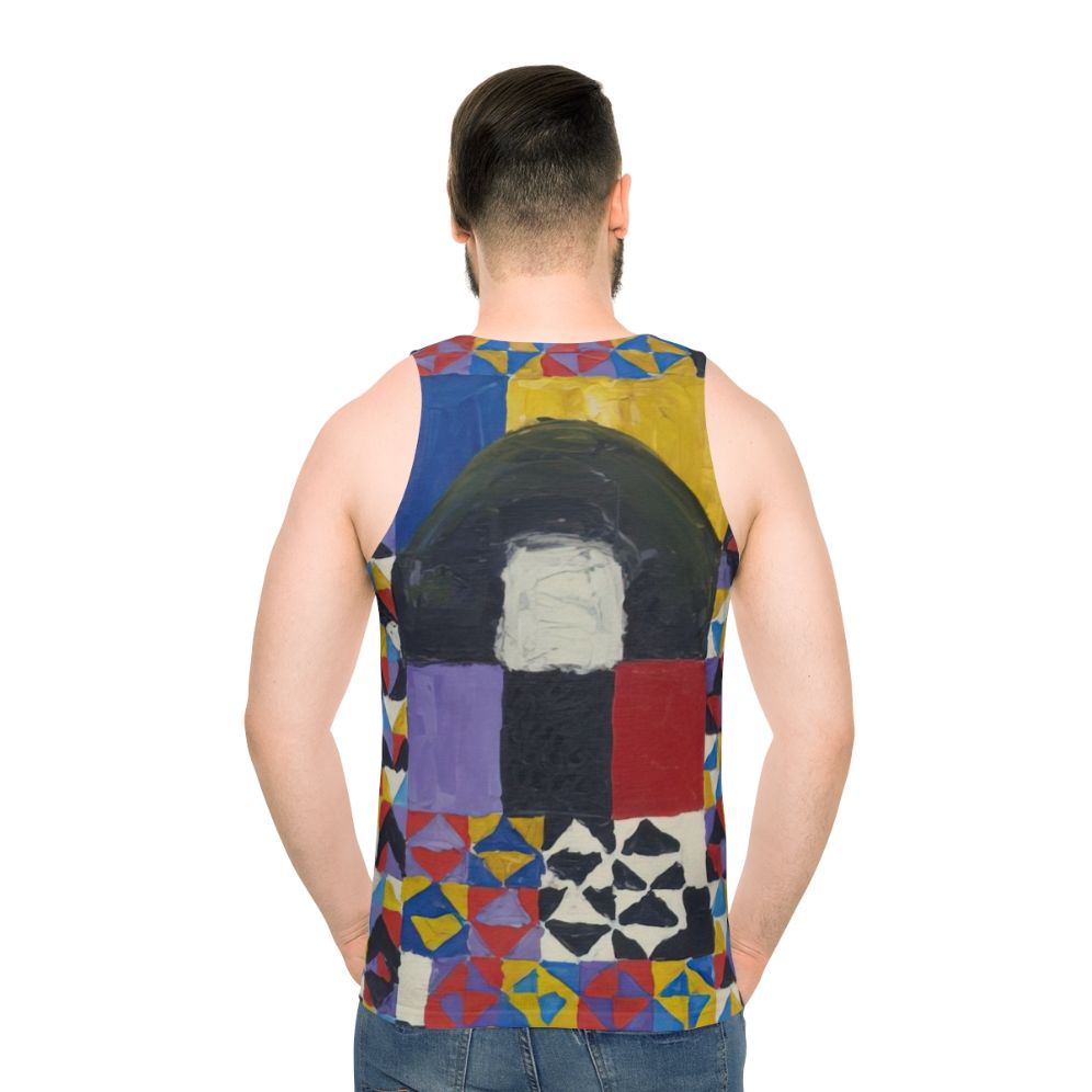 Alfred Jensen's abstract art unisex tank top with geometric and spiritual design