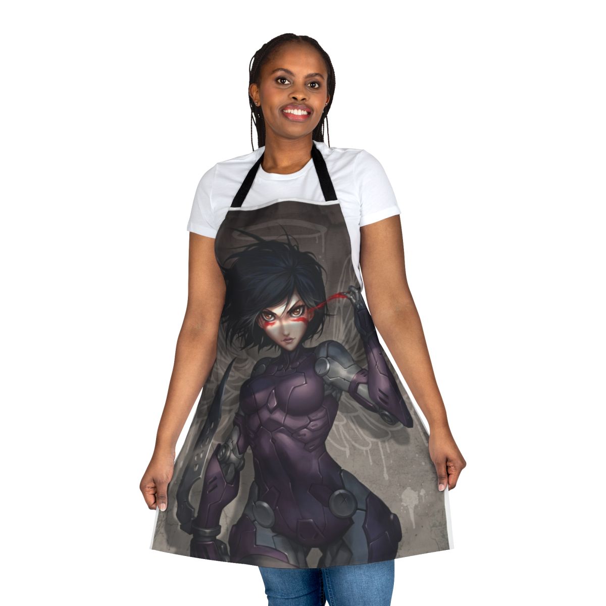 Alita-inspired apron featuring a unique design for cosplay and everyday cooking