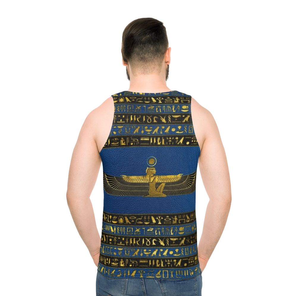 Unisex tank top featuring ancient Egyptian deity ornament
