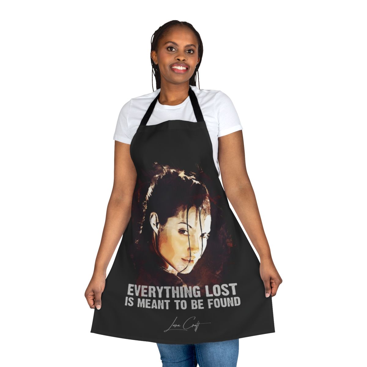 Angelina Jolie Lara Croft Tomb Raider themed apron