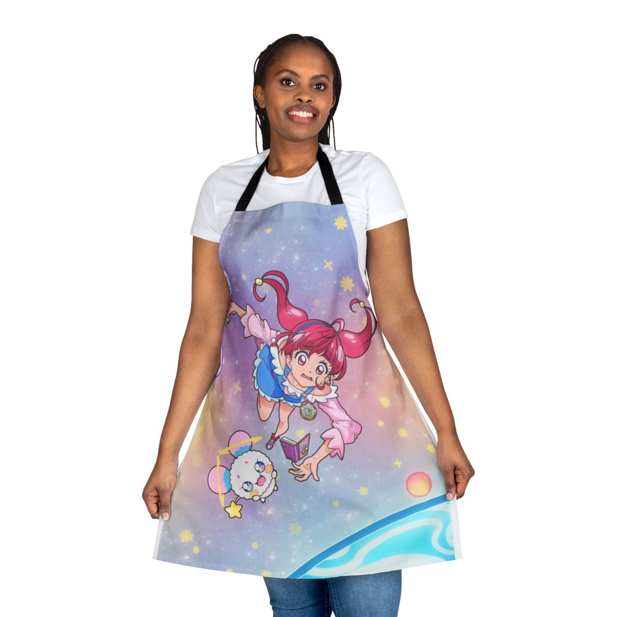 Anime-inspired apron featuring Hoshina Hikaru, a character from the Star Twinkle Precure series