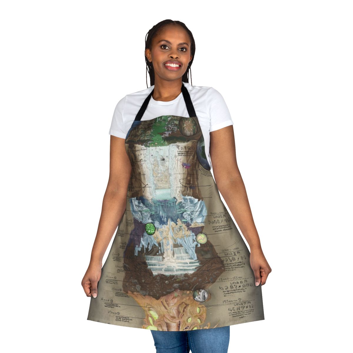 Anime inspired apron featuring the Abyss chart from the popular series Made in Abyss