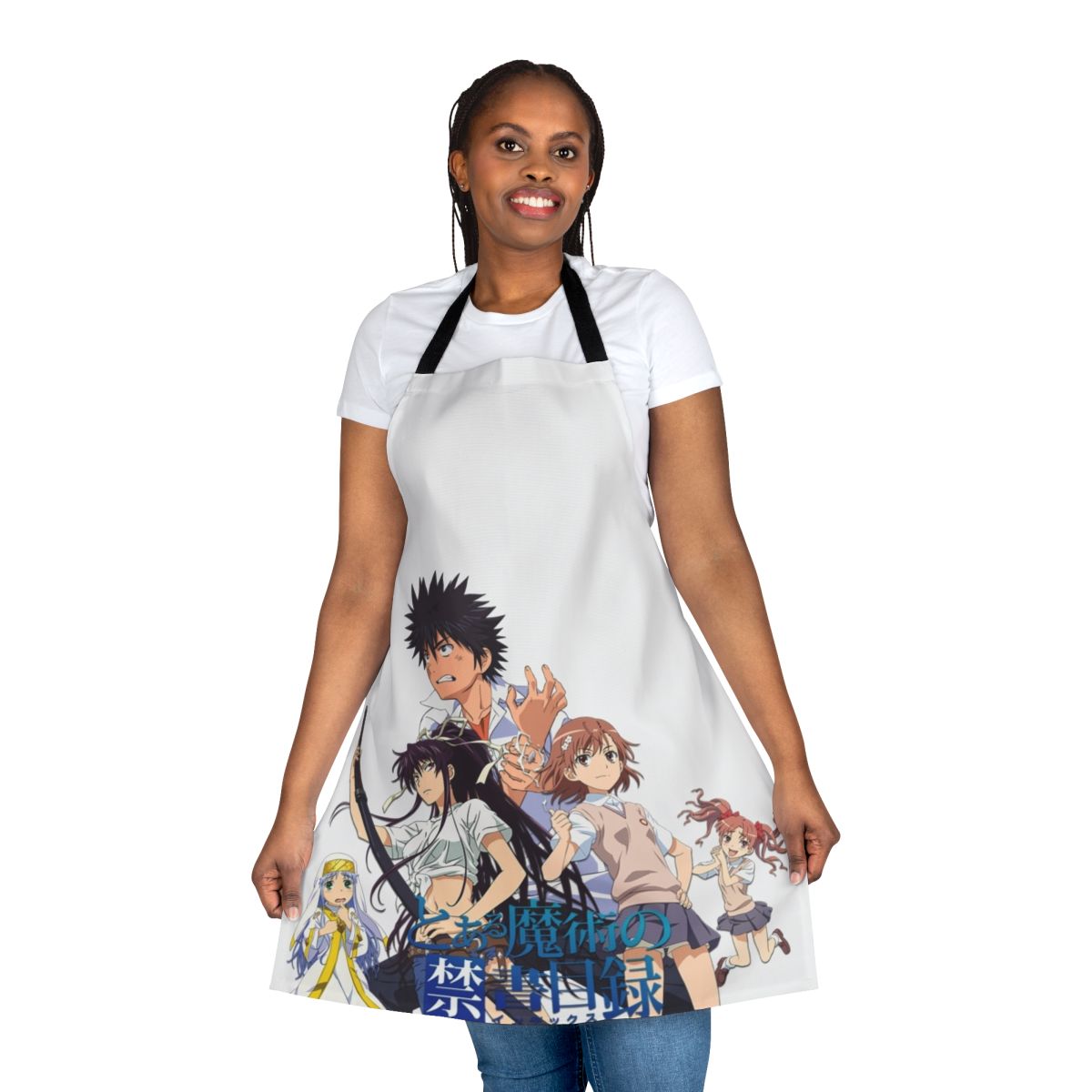 Anime-inspired kitchen apron featuring characters from the popular Toaru Majutsu No Index series