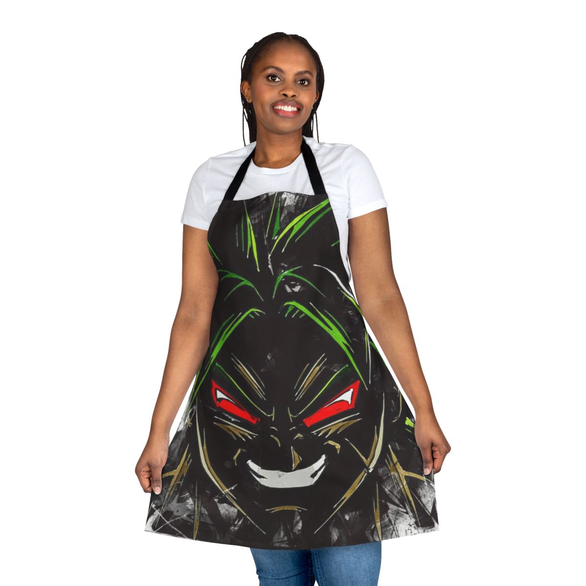 Broly Bring It On Apron featuring anime-inspired graphics